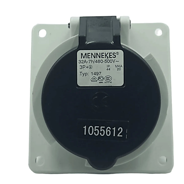 Tomada Mennekes 1497 32A-7H/480-500v 3P+T IP44 - Cabo Eletro