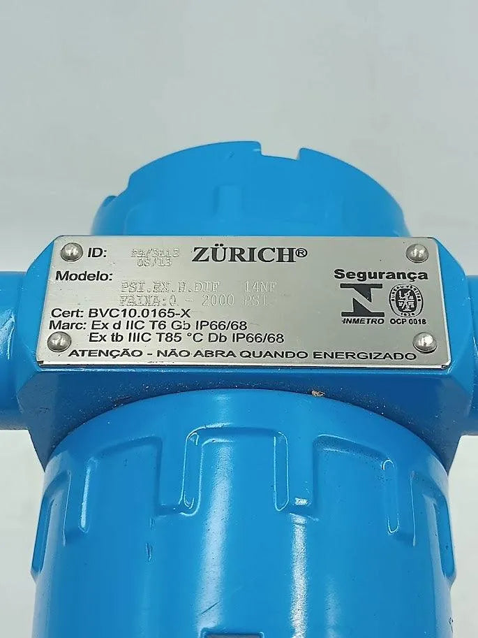 Transmissor de Pressão Zürich PSI.EX.H.DIF 14NF 0-2000 PSI - Cabo Eletro