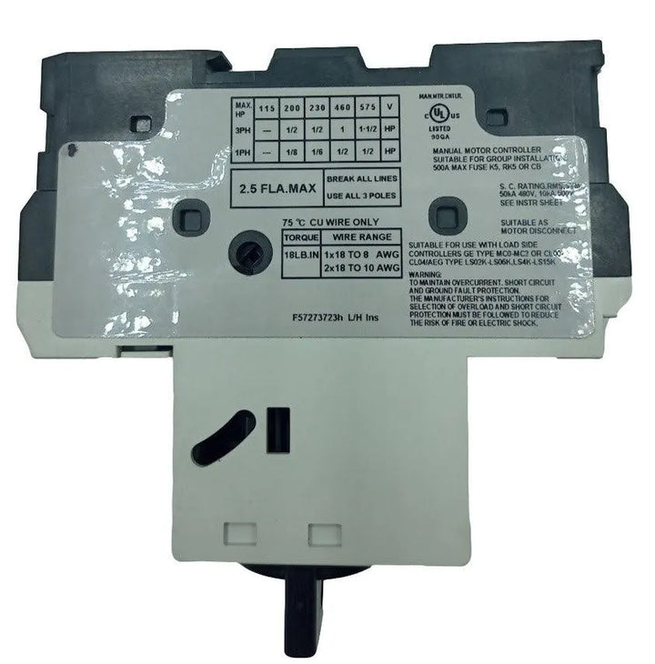 Disjuntor Motor GE GPS1MHAG 2.5A 690v 50/60Hz - Cabo Eletro