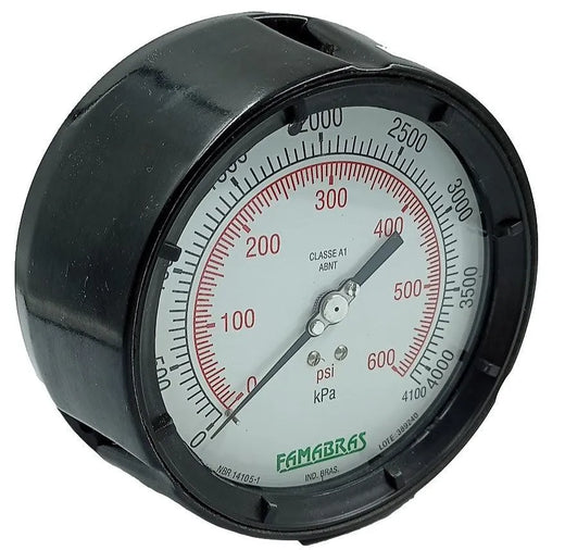 Manômetro Famabras 114/6 600Psi x 4100kPa 1/4NPT DN 130mm - Cabo Eletro