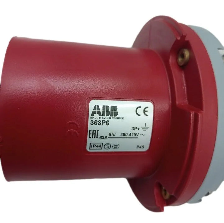 Tomada Industrial ABB 363P6 6H 3P 63A 380-415V IP44 - Cabo Eletro