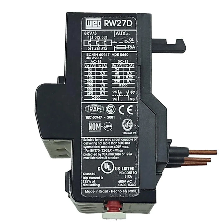 Rele de Sobrecarga Weg RW27D 10-15A - Cabo Eletro