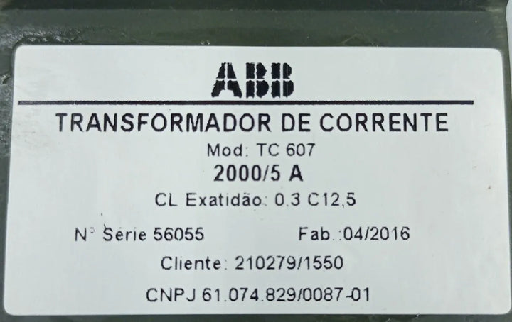 Transformador de Corrente ABB TC607 2000/5A 0,6kV - Cabo Eletro