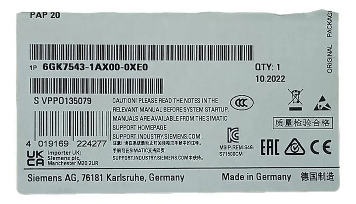 Módulo de Comunicação Siemens 6GK7543-1AX00-0XE0 0,35A 15v - Cabo Eletro