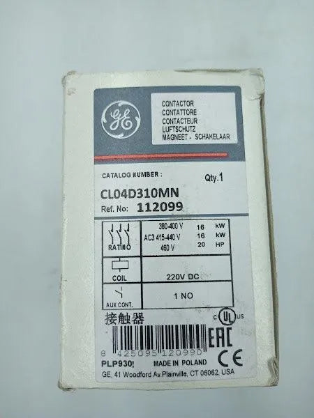 Contator Tripolar GE CL04D310MN 60A 690v 1no 220vdc 112099 - Cabo Eletro