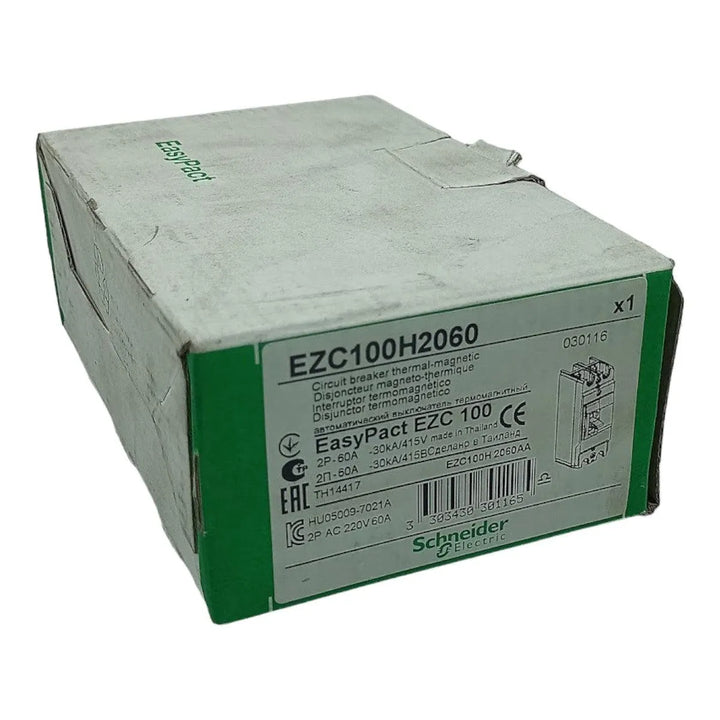 Disjuntor Caixa Moldada Schneider EZC100H2060 60a 415v 2P - Cabo Eletro