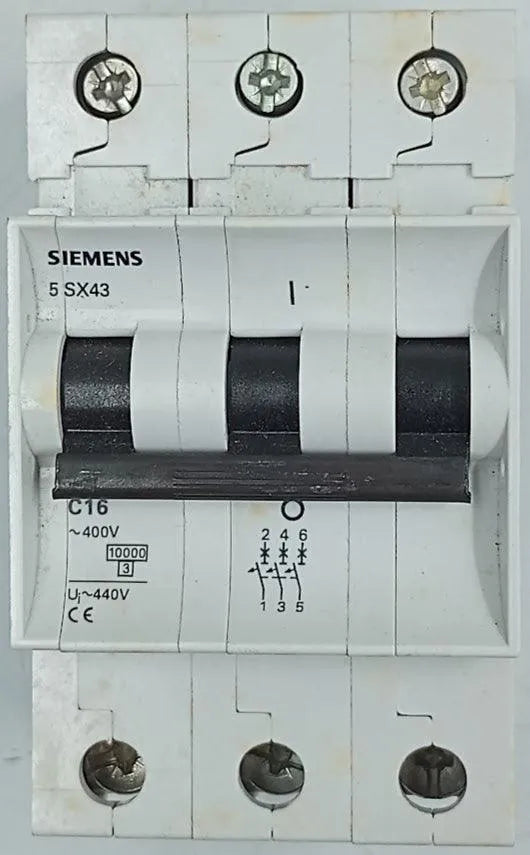 Disjuntor Tripolar Siemens Curva C 16A 5SX4 316-7 - Cabo Eletro