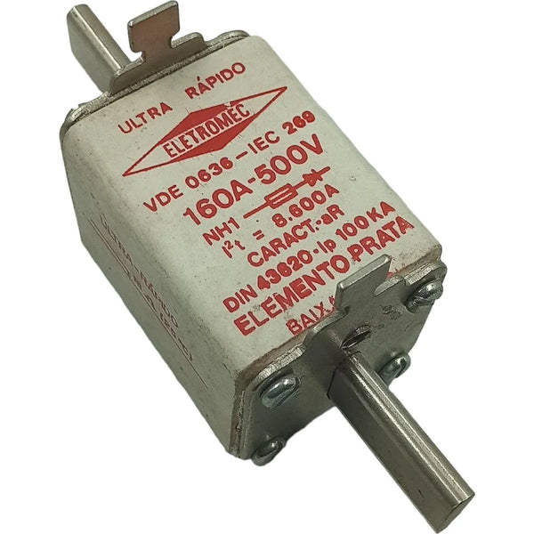 Fusível Ultra Rápido aR Eletromec NH1 160A 500v 100kA - Cabo Eletro