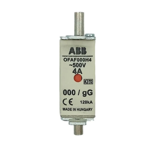 Fusível gG ABB OFAF000H4 1SCA022627R0310 4A 500v 120kA KIT 3 - Cabo Eletro