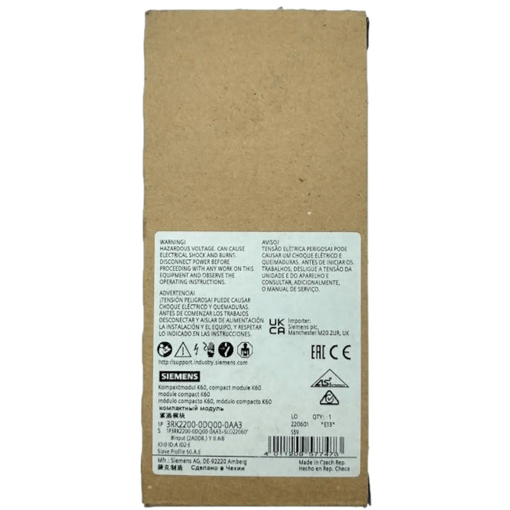 Módulo Compacto Siemens 3RK2200-0DQ00-0AA3 AS-i K60 200mA - Cabo Eletro