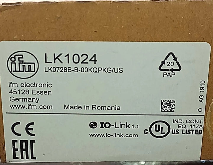 Sensor de Nível Eletrônico IFM LK1024 LK0728B-B-00KQPKG/US - Cabo Eletro