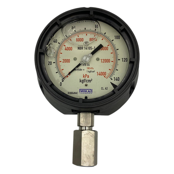 Manômetro Wika DN 105mm 0 a 140kgf/cm² x 0 a 1400kPa 1/2NPT - Cabo Eletro