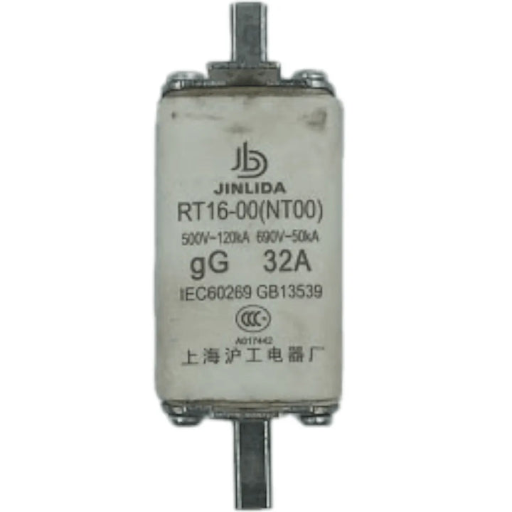 Fusível Jinlida RT16-00(NT00) 500V 120KA 690V 50KA 32A - Cabo Eletro