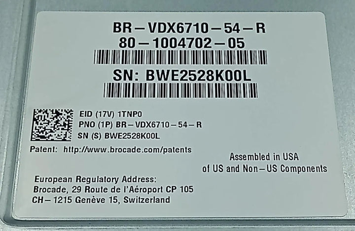 Switch de Ethernet Brocade BR-VDX6710-54-R 48 Portas - Cabo Eletro