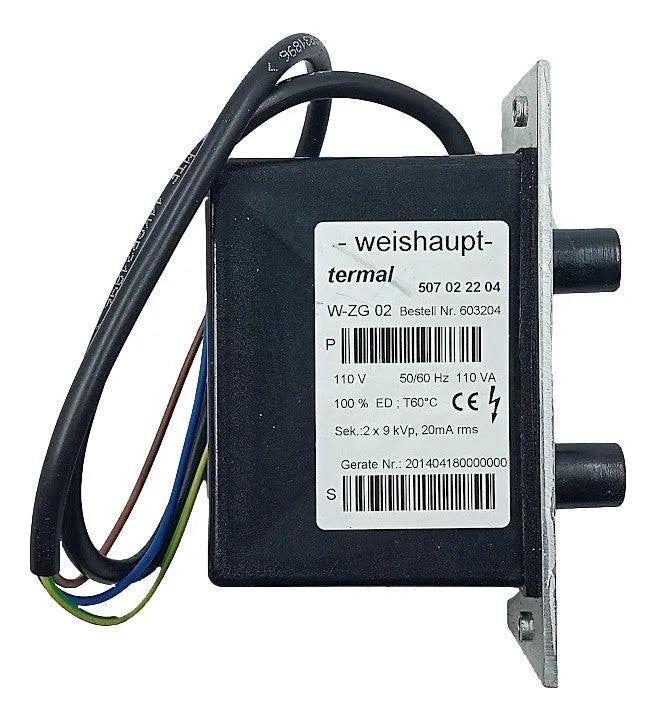 Transformador de Ignição WEISHAUPT W-ZG02507022204 110V 60Hz - Cabo Eletro