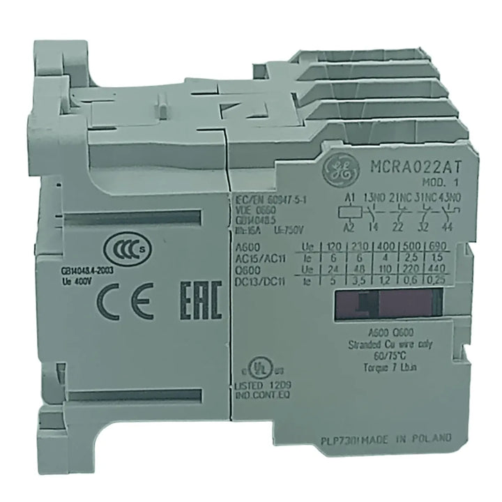 Contator Auxiliar Ge MCRA022AT1 750V 16A - Cabo Eletro