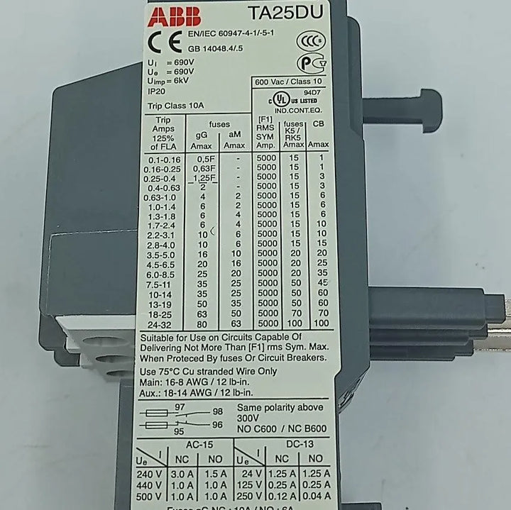 Relé de Sobrecarga Abb TA25DU-5.0 (3.5-5.0A) - Cabo Eletro