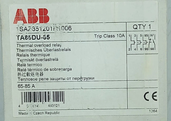 Relé Térmico ABB TA85DU-85 1SAZ351201R1006 65-85A - Cabo Eletro