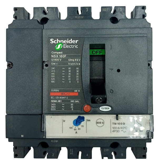 Disjuntor Caixa Moldada Schneider NSX160F 70/100A 3P+N