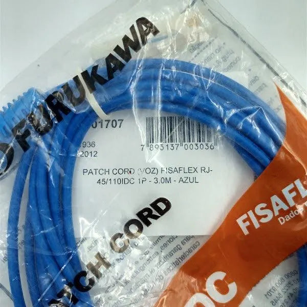 Patch Cord Furukawa VOZ RJ45/110IDC 1P 3M AZUL KIT 10 PÇS - Cabo Eletro