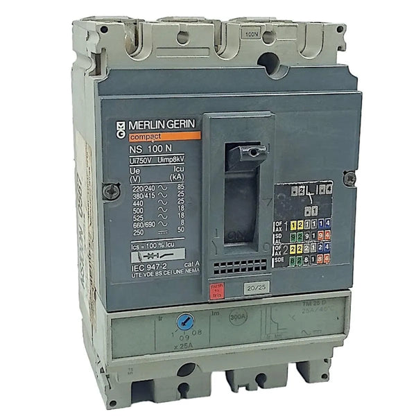 Disjuntor Caixa Moldada Merlin Gerin NS100 N 750v 8Kv 20/25a - Cabo Eletro