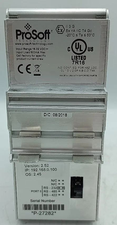 Módulo ModBus ProSoft 5202-DFNT-MCM4 18-32VDC - Cabo Eletro