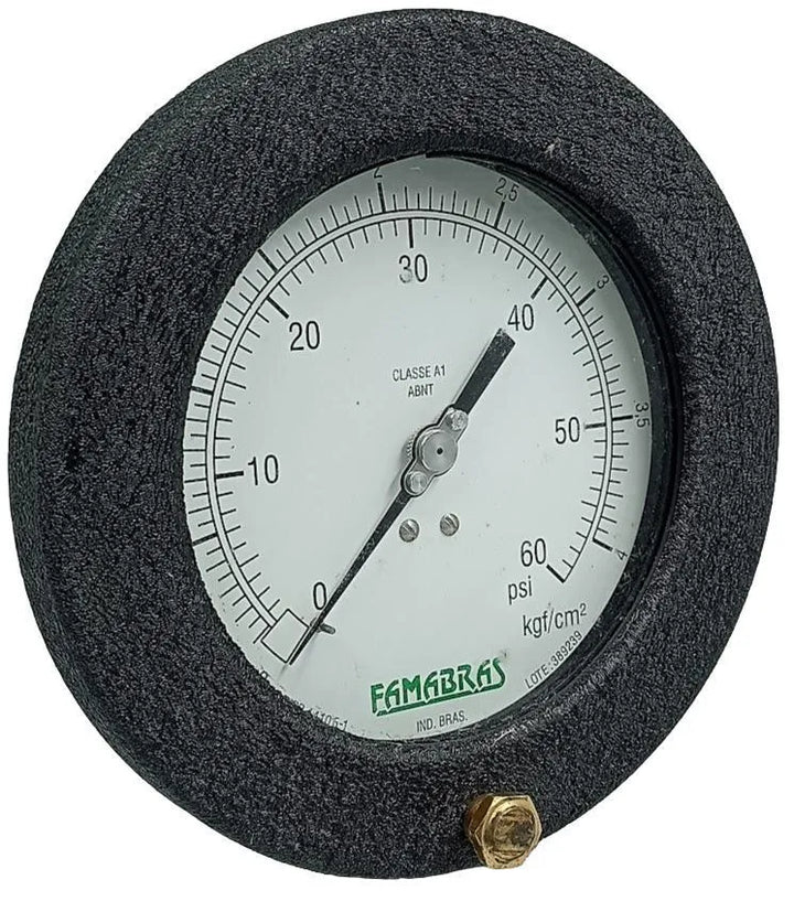 Manômetro Famabras 60Psi x 4 Kgf/cm² 1/4NPT DN 160mm - Cabo Eletro