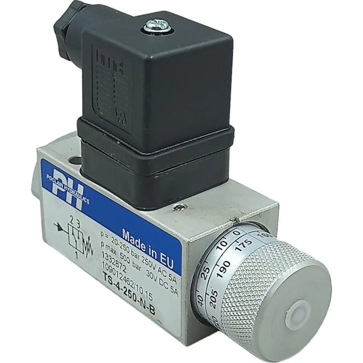 Válvula Solenoide Poclain Hydraulics TS-4-250-N-B 20-250Bar - Cabo Eletro