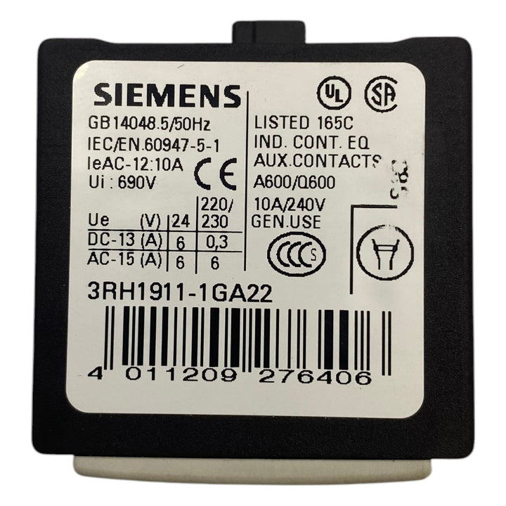 Bloco de Contato Auxiliar Siemens 3RH1911-1GA22 2NA+2NF - Cabo Eletro