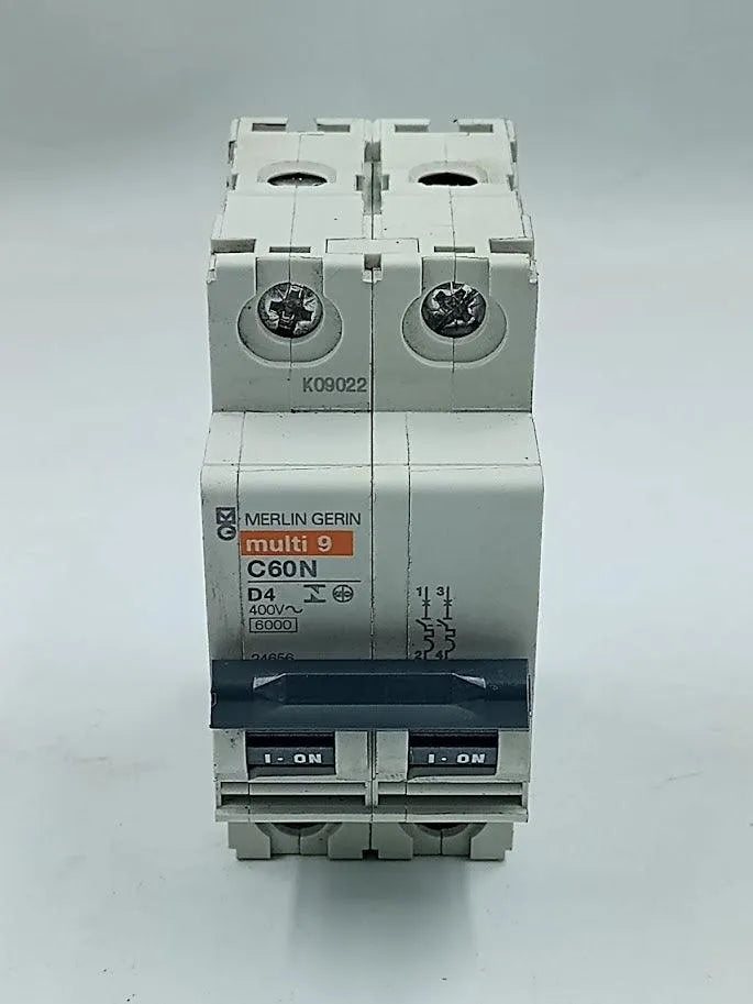 Disjuntor Bipolar Multi 9 Merlin Gerin C60N D4 400V - Cabo Eletro