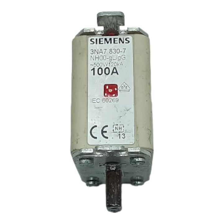 Fusível Siemens 3NA7 830-7 NH00-gL-gG 500V 100A 120KA 3 PÇS - Cabo Eletro