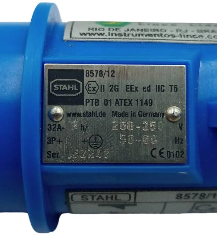 Plug Industrial STAHL 8578/12 32A 9H 200-250v 3P+T 50/60Hz - Cabo Eletro