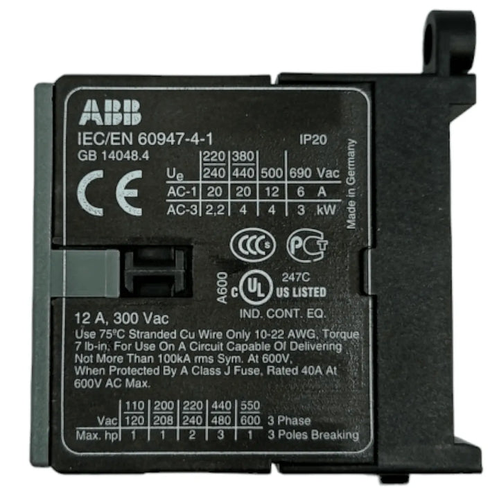 Mini Contator ABB B6-30-10 GJL1211001R8100 12A 300Vac - Cabo Eletro