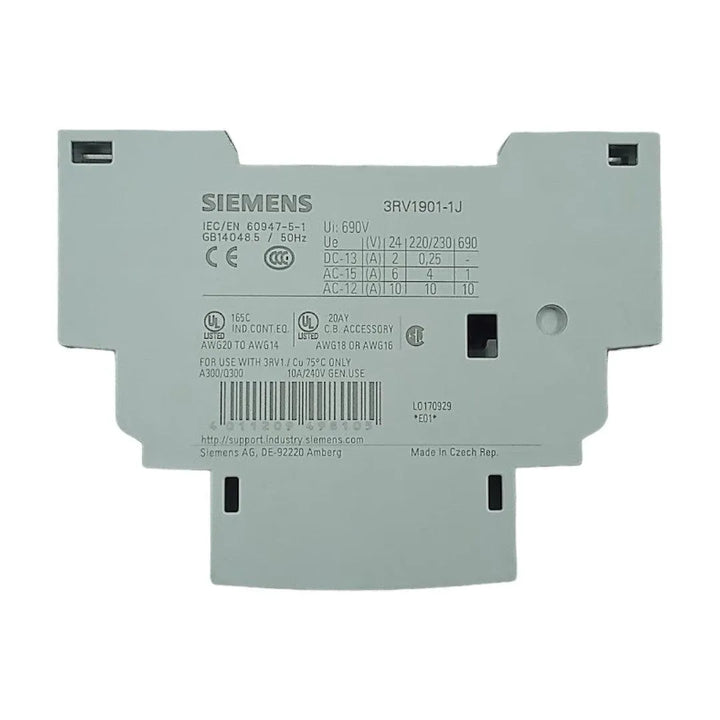 Bloco De Contato Auxiliar Siemens 3RV1901-1J 10A 690V - Cabo Eletro