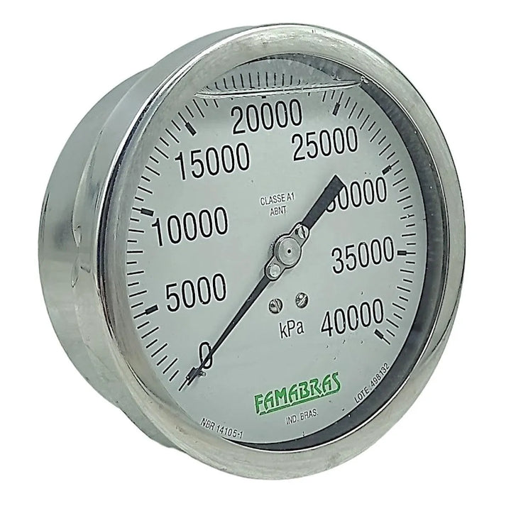 Manômetro Famabras 130mm 1/2 BSP 0 A 40000 kPa - Cabo Eletro