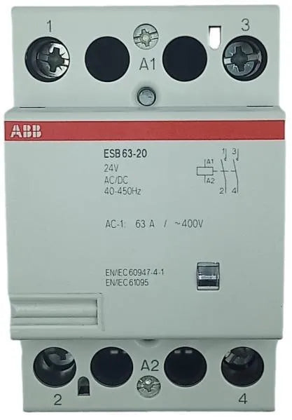 Contator Modular ABB ESB63-20 GHE3691402R0001 24V 63A - Cabo Eletro