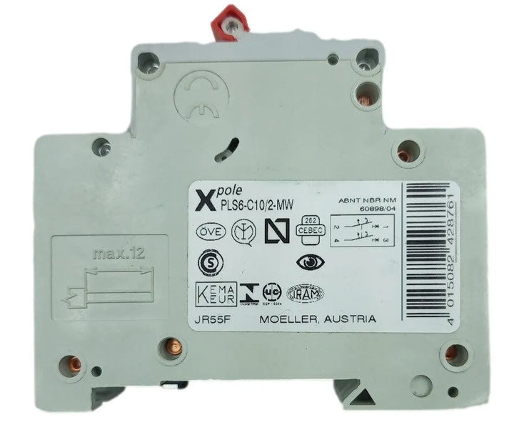 Disjuntor Bipolar Moeller PLS6-C10/2-MW 10A 6kA - Cabo Eletro