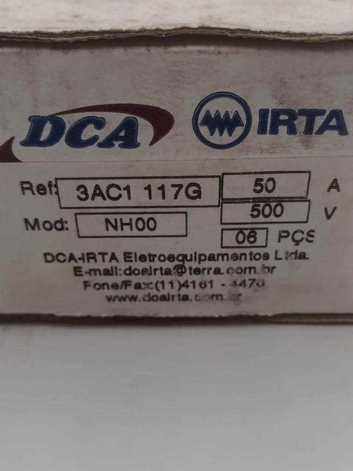 Fusível Retardado NH00 Dca 3ac1 117g 50A 500v Kit 4 Pçs - Cabo Eletro