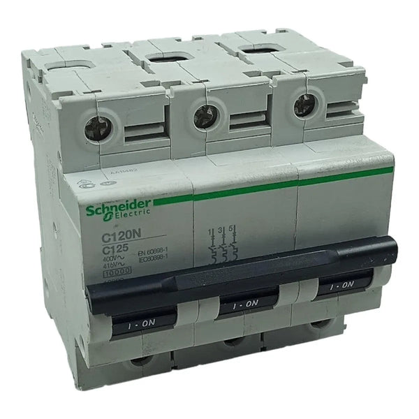 Disjuntor Tripolar Schneider C120N C125 Curva C 125A 415V - Cabo Eletro