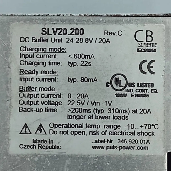 Fonte de Alimentação Puls SLV20.200 DC Buffer Unit - Cabo Eletro