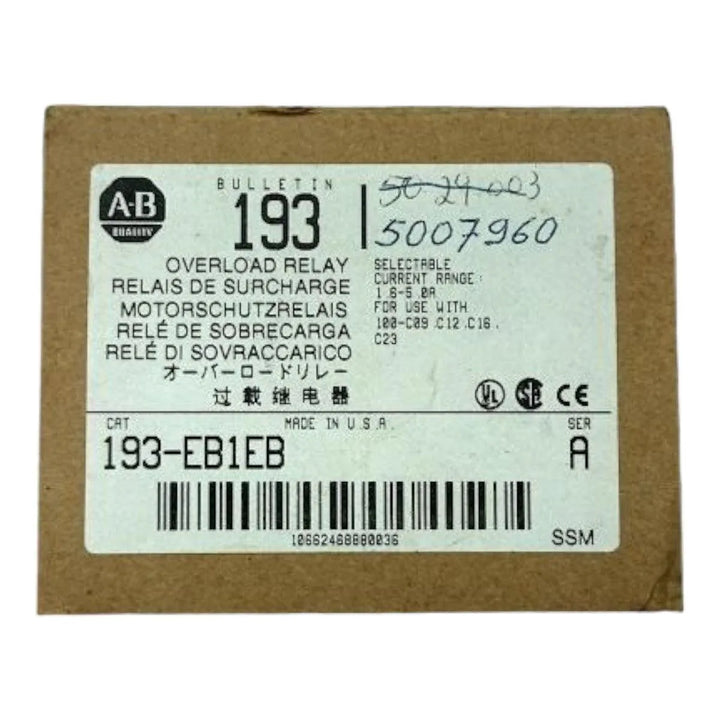 Relé de Sobrecarga Allen-Bradley 193-EB1EB A 1.6-5.0A - Cabo Eletro