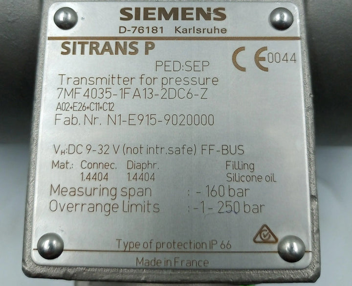 Transmissor de pressão Siemens Sitrans 7MF40315 - Cabo Eletro