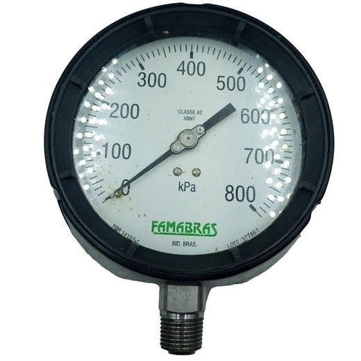 Manômetro Famabras 115mm 1/2NPT 0 a 800PSI USADO - Cabo Eletro