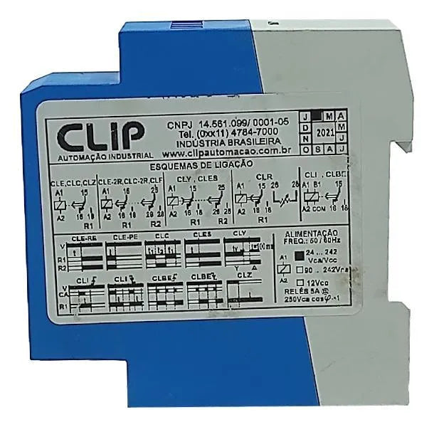 Relé Temporizador Ciclico Clip CLC-2R 24-242 VCA/VCC - Cabo Eletro