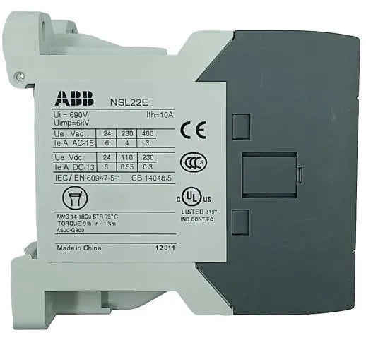 Contator ABB NSL22E-87 1SBH103001R8722 125v 10A 690v - Cabo Eletro