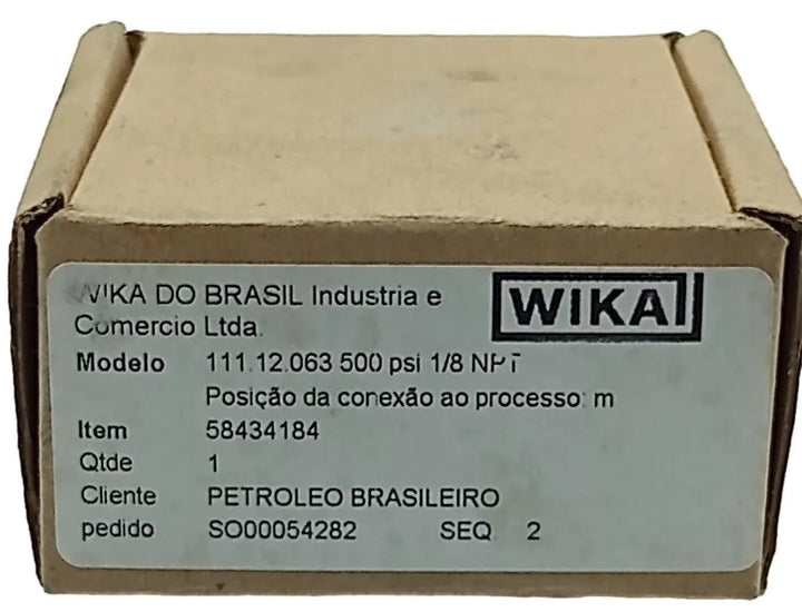 Manômetro Wika 111.12.063 60mm 1/8 NPT 0 a 500 Psi - Cabo Eletro