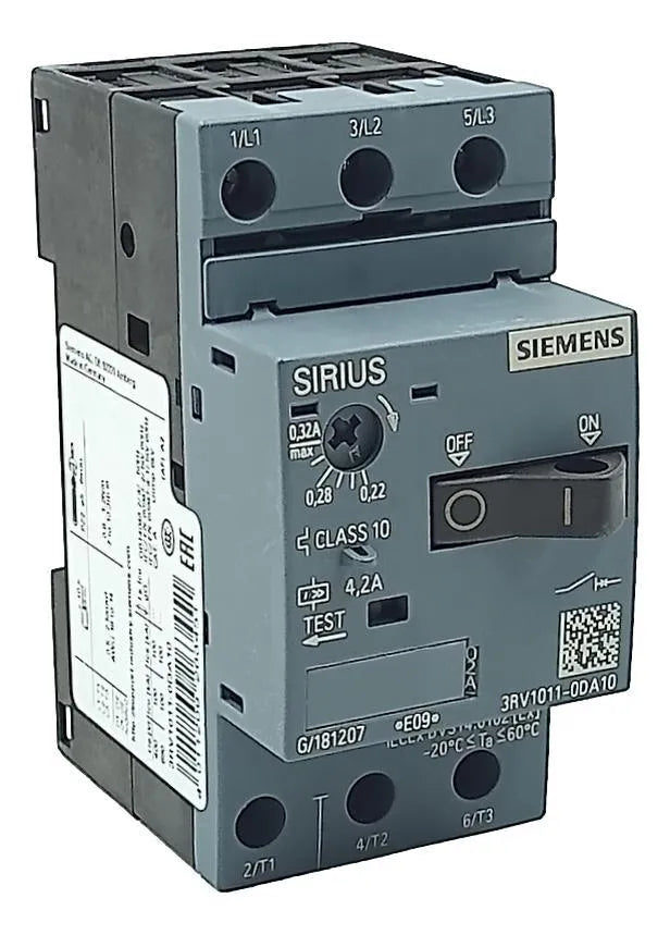 Disjuntor Motor Siemens 3RV1011-0DA10 0,22-0,34A - Cabo Eletro