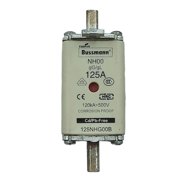 Fusível gG/gL Bussmann 125NHG00B NH00 125A 120KA 500V - Cabo Eletro