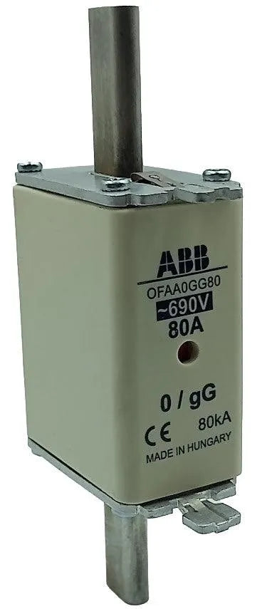 Fusível HRC ABB OFAA0GG80 80A 690v 80kA NH0 gG - Cabo Eletro