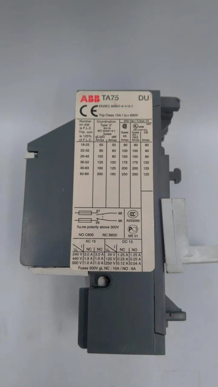 Rele Termico ABB TA75DU 63 45-63A - Cabo Eletro
